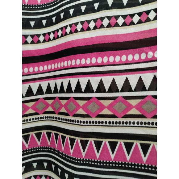 Fashion Tadka Size Medium Made in India Pink Black Geo Bathing SwimSuit Cover Up - Picture 2 of 10